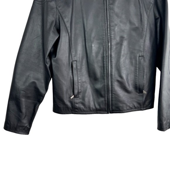 Danier Authentic Black Zip Up Genuine Leather Moto Biker Jacket Women - Picture 9 of 16